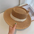 Summer Female Flat Straw Hat Sun Visor Hat Lafite