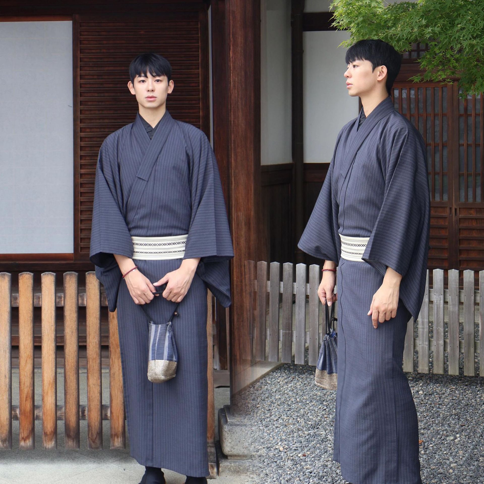 Mens Japanese-style Summer Yukata Japanese-style Loungewear