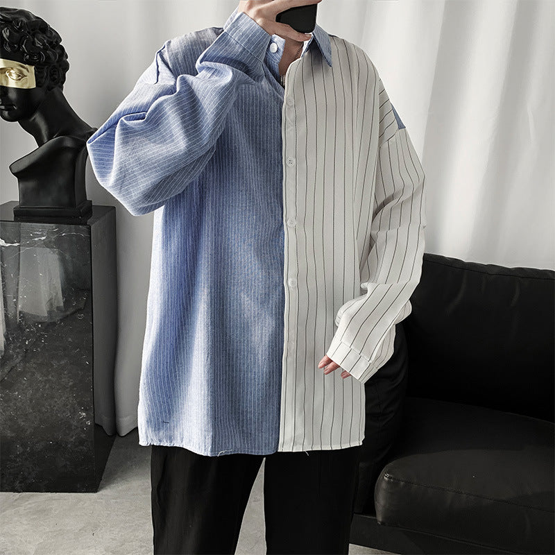 Japanese retro striped shirt