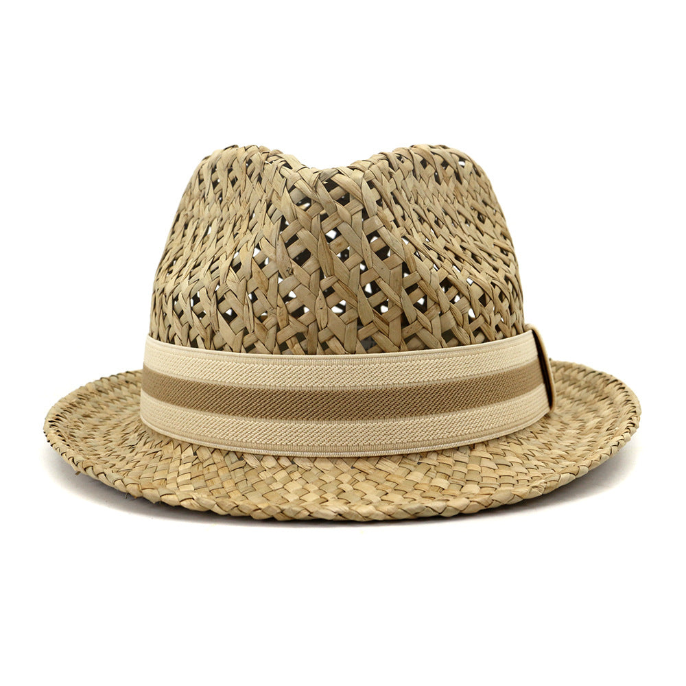 Spring And Summer Outdoor Travel Tourism Sunscreen Sun Hat Men And Women British Style Little Jazz Salty Straw Hat XCXJS048