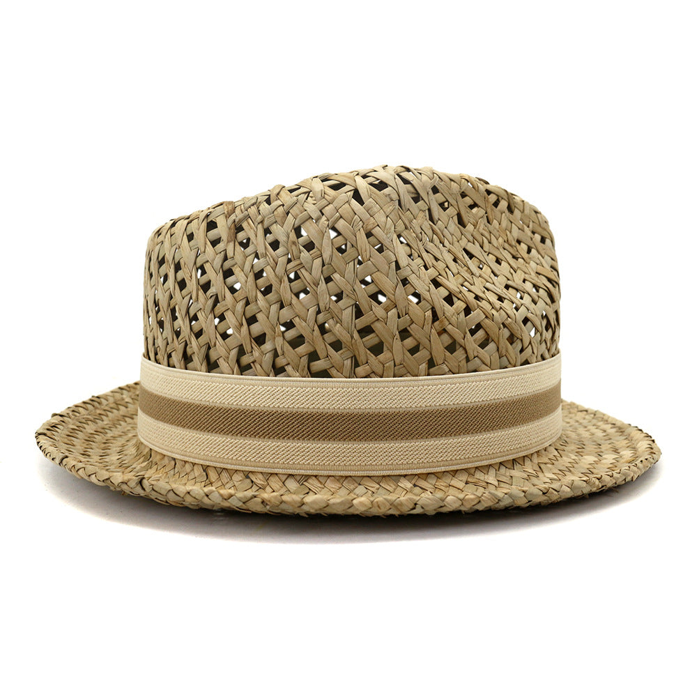 Spring And Summer Outdoor Travel Tourism Sunscreen Sun Hat Men And Women British Style Little Jazz Salty Straw Hat XCXJS048