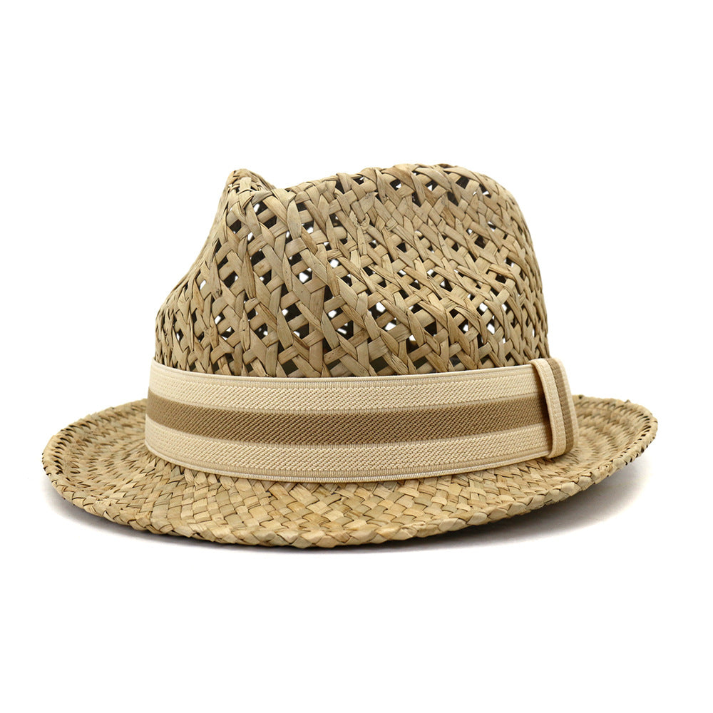 Spring And Summer Outdoor Travel Tourism Sunscreen Sun Hat Men And Women British Style Little Jazz Salty Straw Hat XCXJS048
