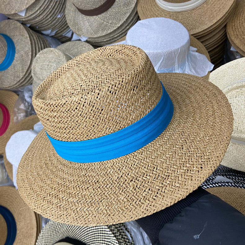 Summer Female Flat Straw Hat Sun Visor Hat Lafite