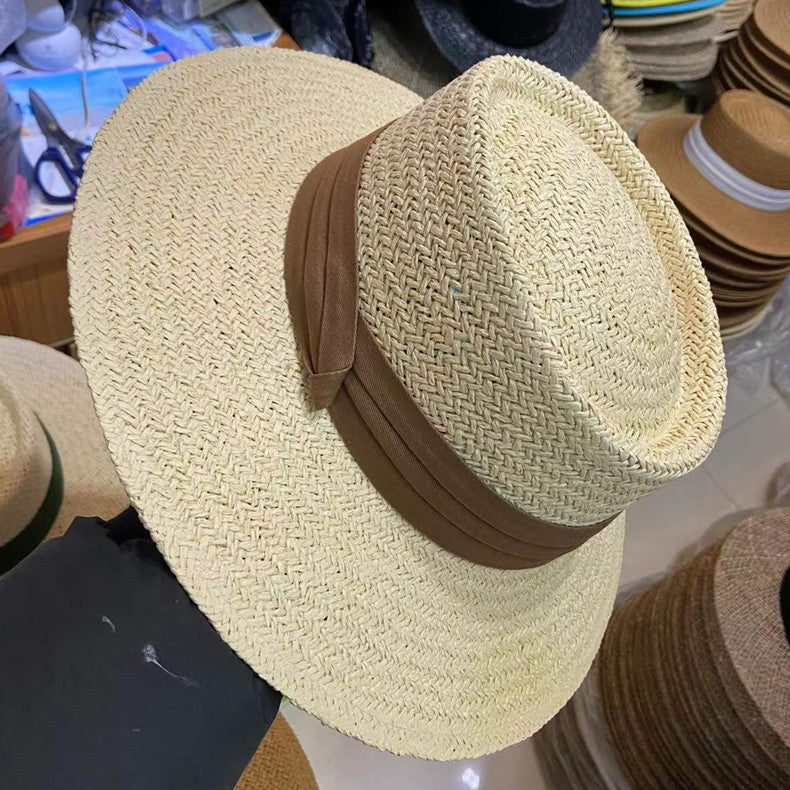 Summer Female Flat Straw Hat Sun Visor Hat Lafite