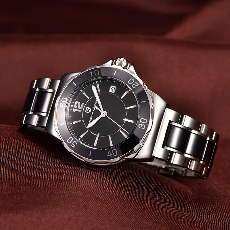 Ceramic strap simple leisure calendar quartz watch
