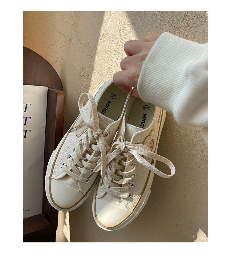 Women's All-match Student Sneakers High And Low White Shoes