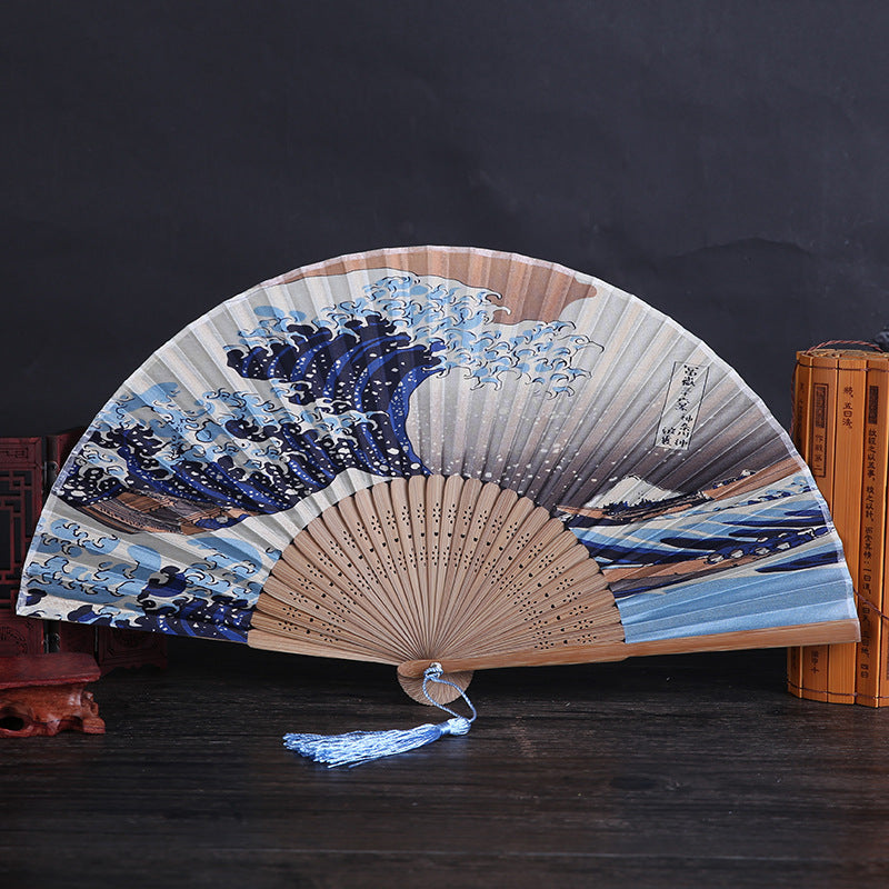 Real Japanese silk bamboo fan