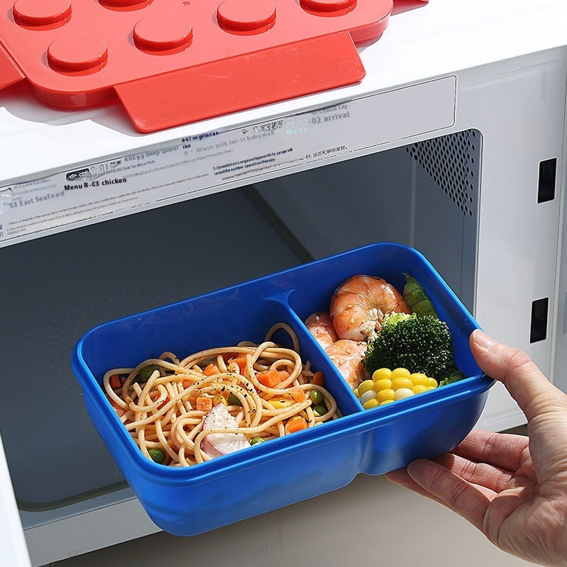 Building Block Lunch Box Children's Rectangular Bento Fruit Microwave Oven Heating