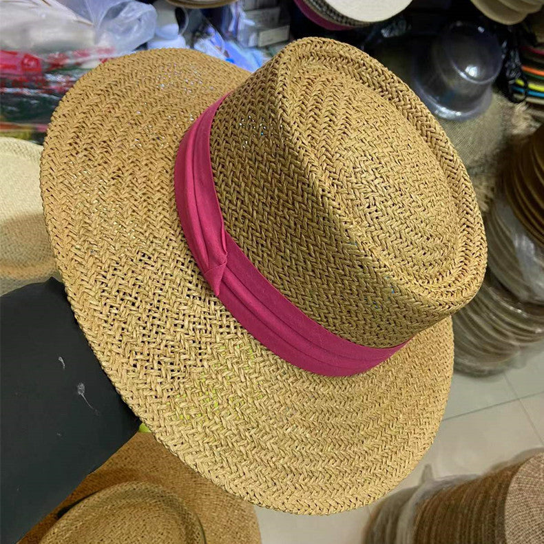 Summer Female Flat Straw Hat Sun Visor Hat Lafite