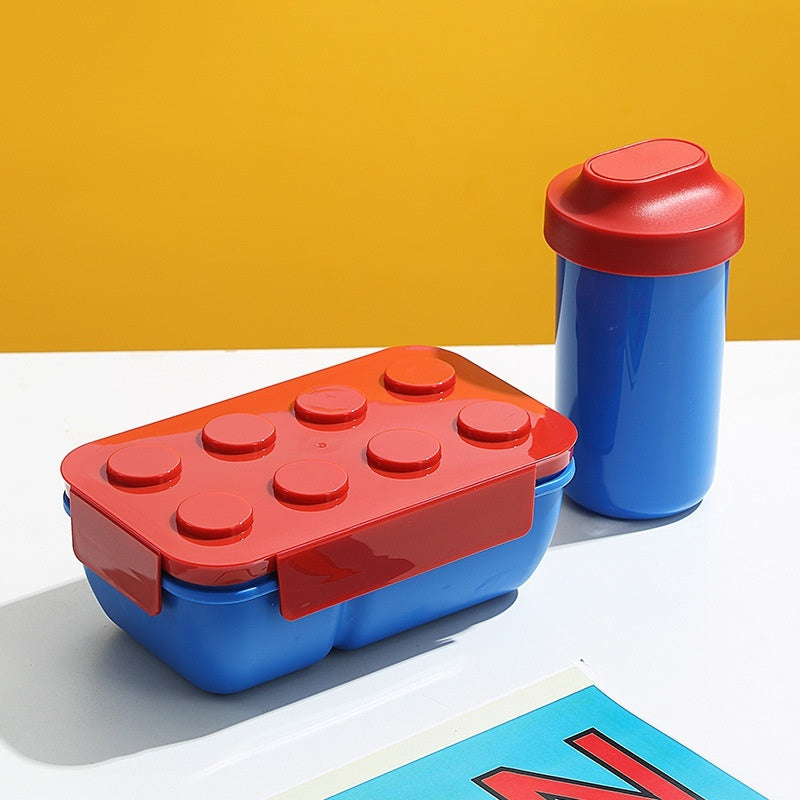 Building Block Lunch Box Children's Rectangular Bento Fruit Microwave Oven Heating