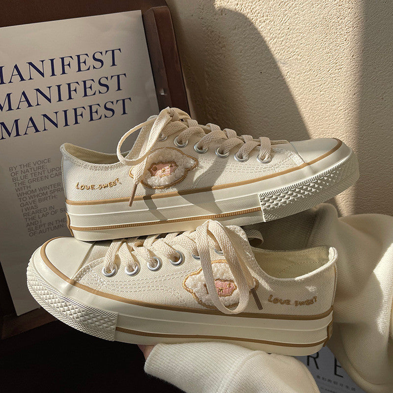 Women's All-match Student Sneakers High And Low White Shoes