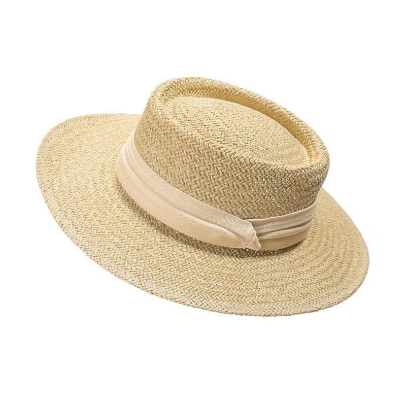 Summer Female Flat Straw Hat Sun Visor Hat Lafite