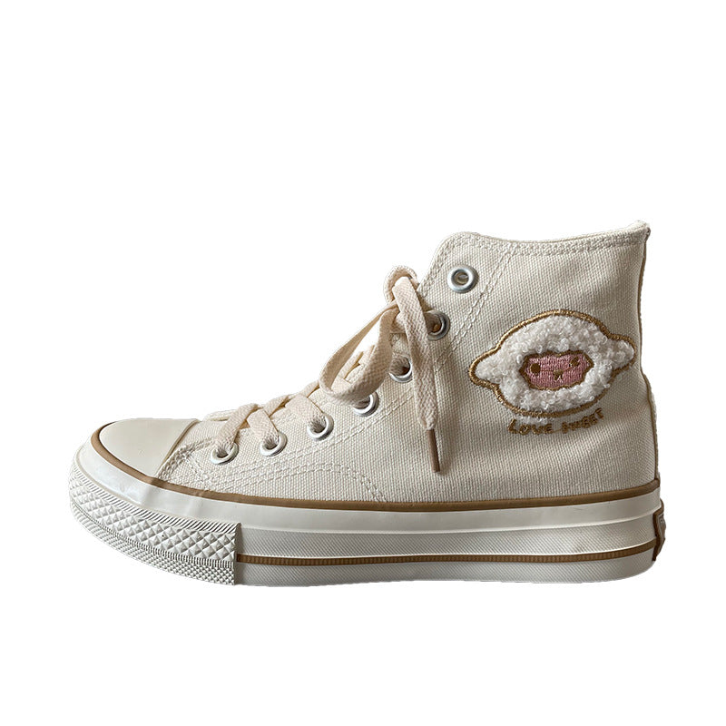 Women's All-match Student Sneakers High And Low White Shoes