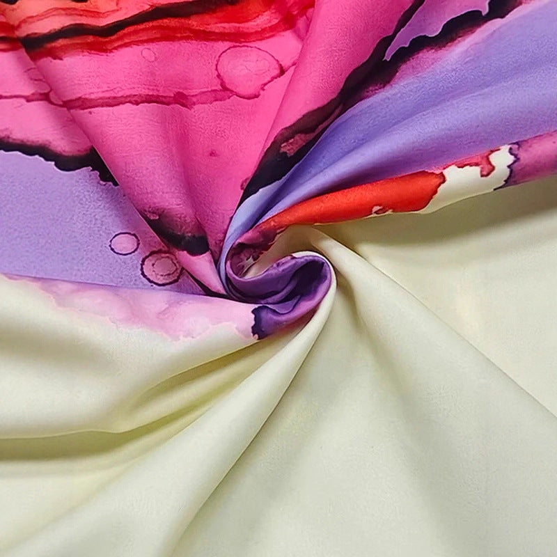 Bohemian-style Celebrity-inspired Printed Long-sleeve Dress For A Chic Getaway Look