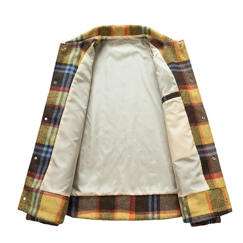 Color-Block Houndstooth Plus-Size Shirt Jacket