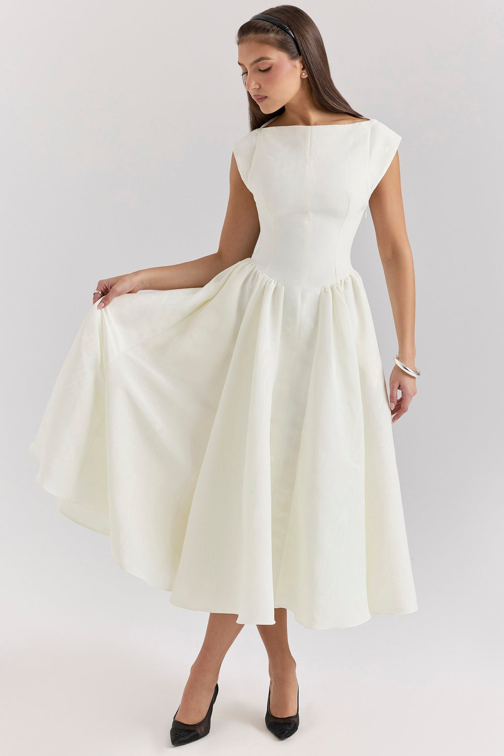 Backless Crew-neck Sleeveless Tank Dress Womens Midi Dress