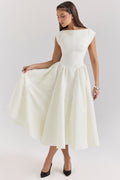 Backless Crew-neck Sleeveless Tank Dress Womens Midi Dress