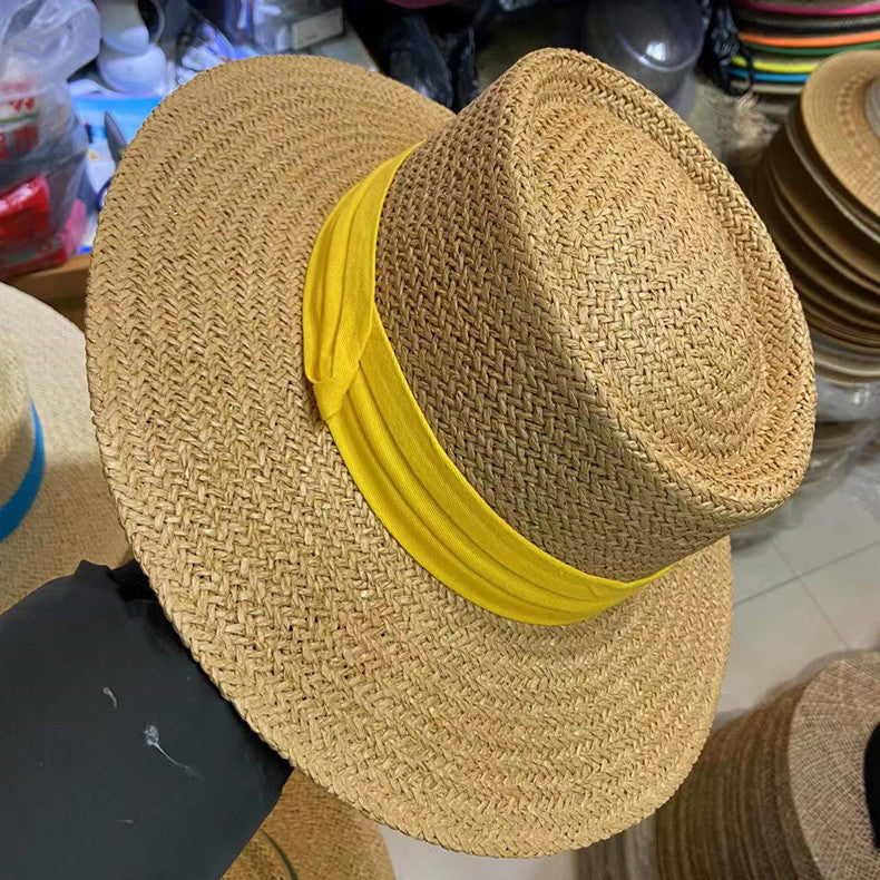 Summer Female Flat Straw Hat Sun Visor Hat Lafite