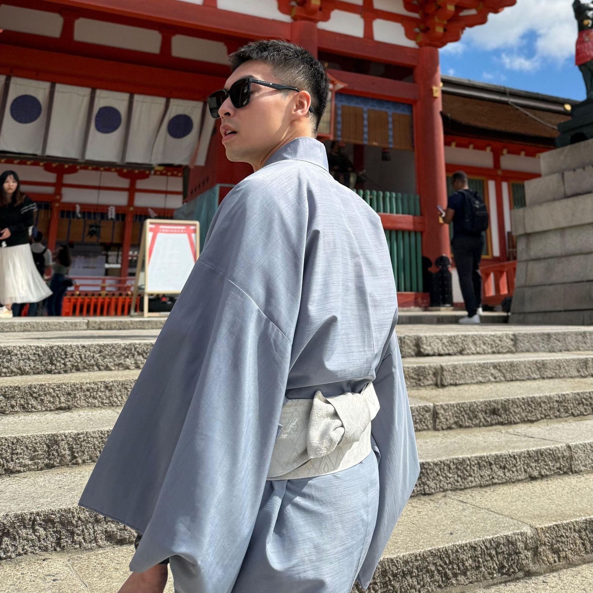 Mens Japanese-style Summer Yukata Japanese-style Loungewear