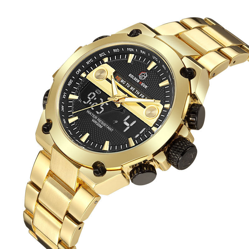 Quartz Watch Waterproof Men's Student Steel Band Watch