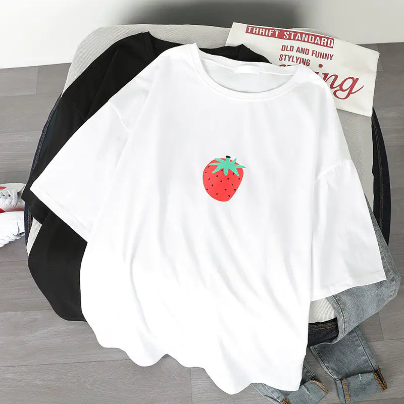 Cotton Short Sleeve T-Shirt for Women - Summer Fashion