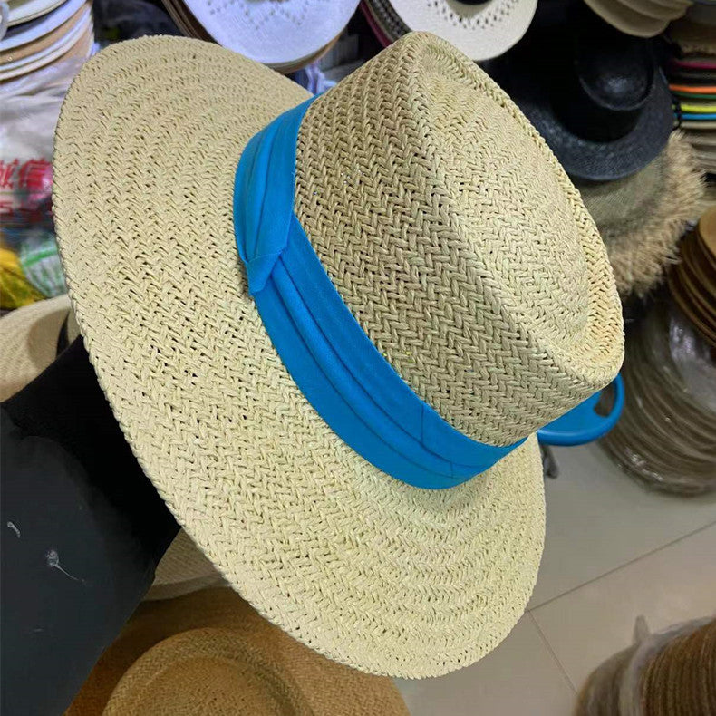 Summer Female Flat Straw Hat Sun Visor Hat Lafite