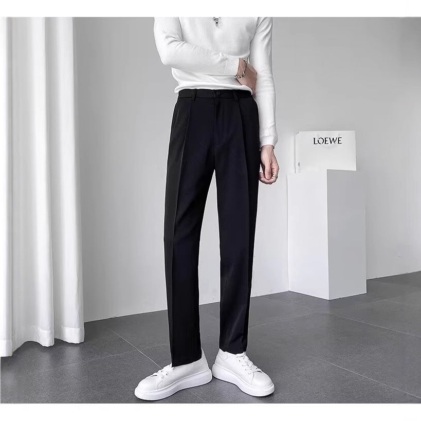 Mens Stylish Casual Straight-leg Versatile Suit Pants