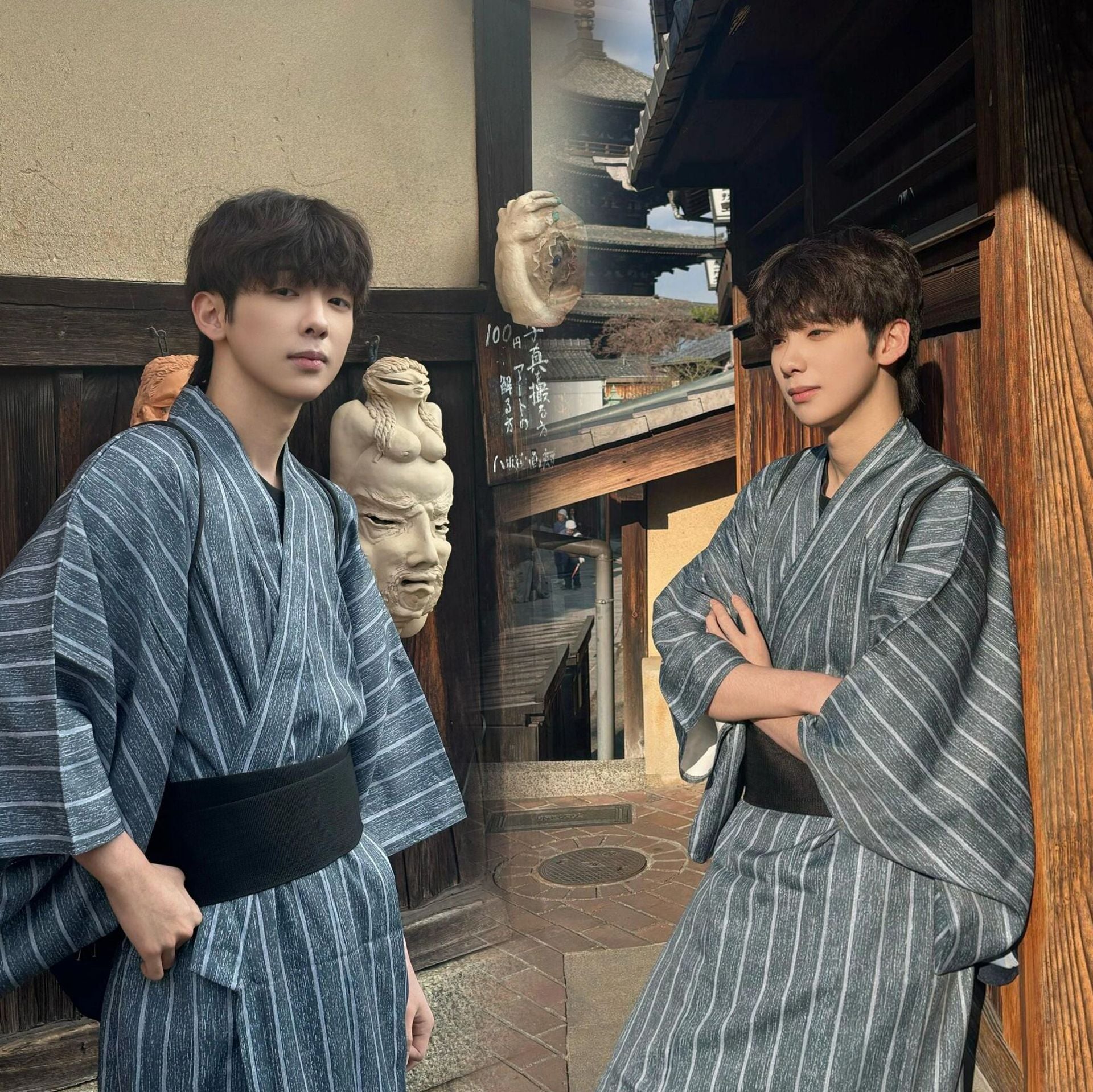 Mens Japanese-style Summer Yukata Japanese-style Loungewear