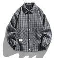 Color-Block Houndstooth Plus-Size Shirt Jacket