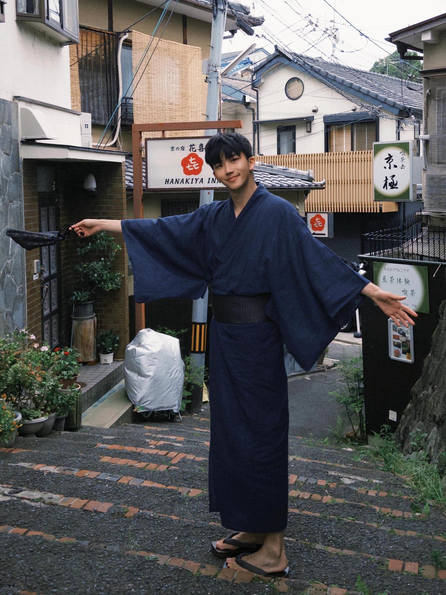 Mens Japanese-style Summer Yukata Japanese-style Loungewear