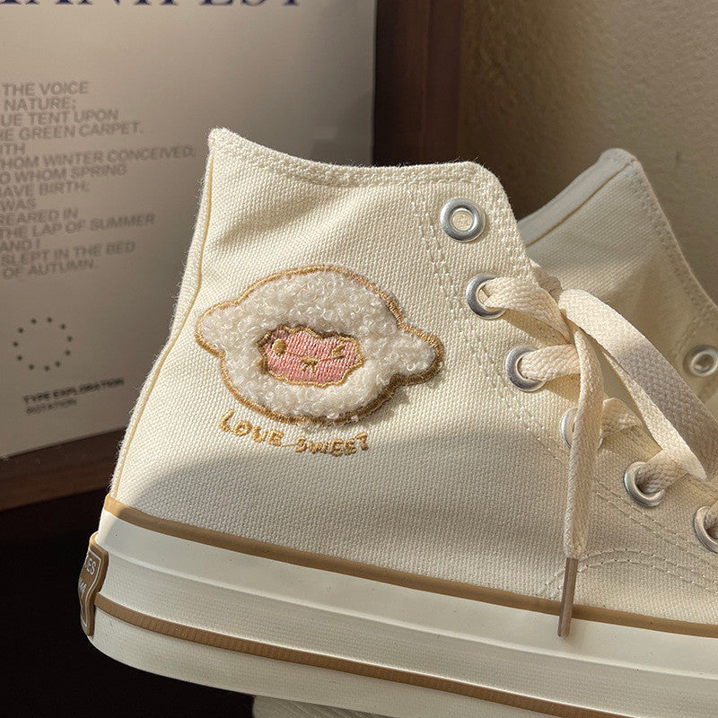 Women's All-match Student Sneakers High And Low White Shoes