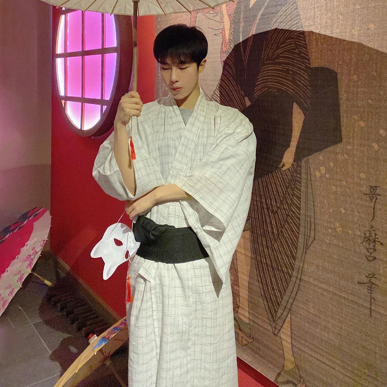 Mens Japanese-style Summer Yukata Japanese-style Loungewear