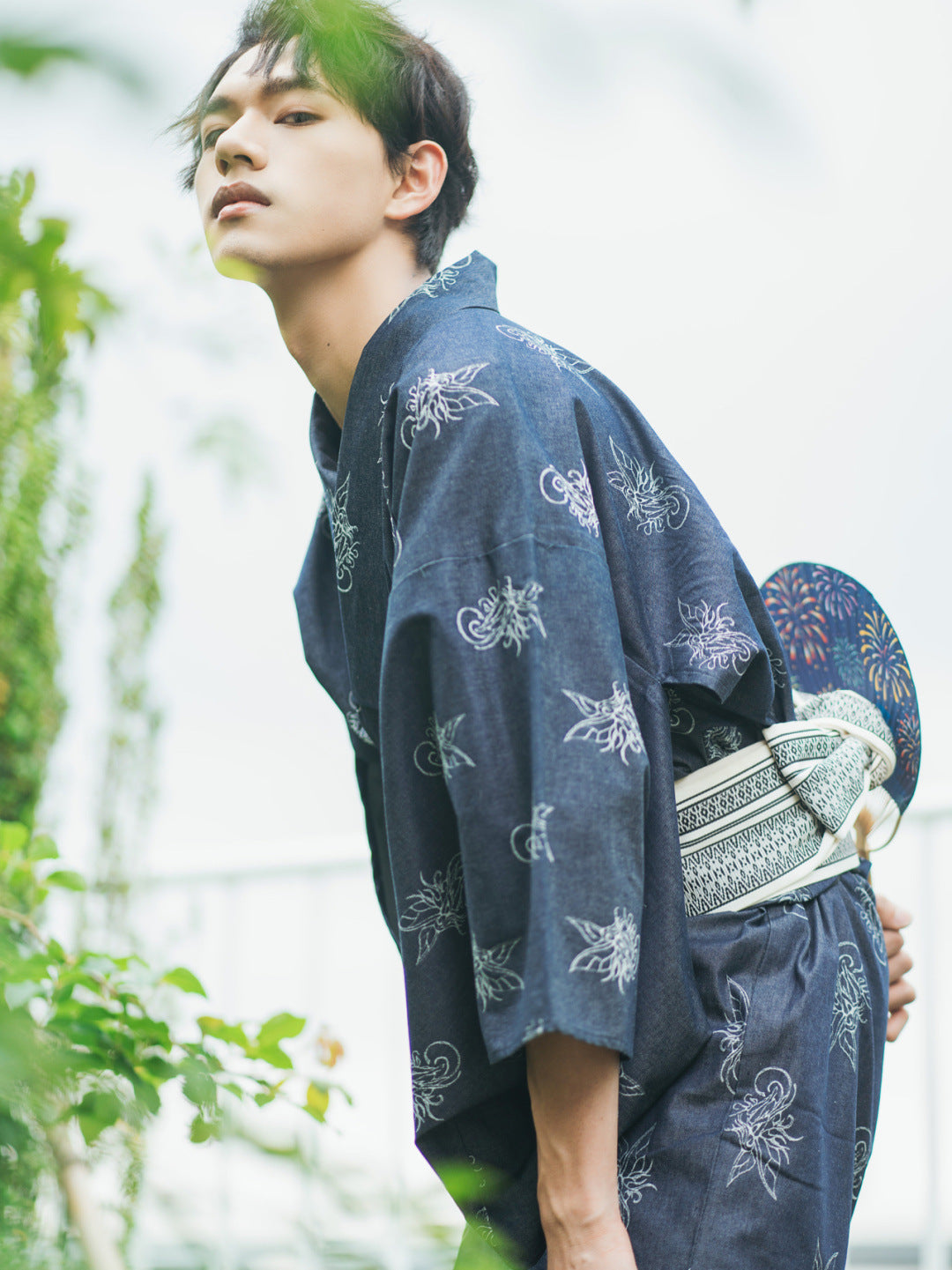 Mens Japanese-style Summer Yukata Japanese-style Loungewear