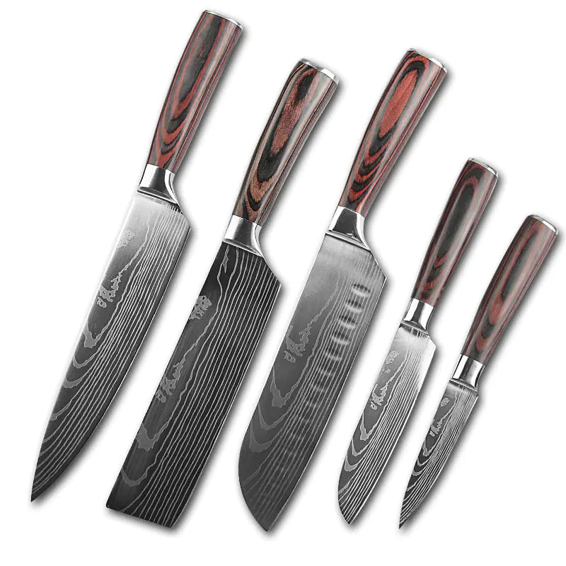 8-Piece Kitchen Knife Set with Colorful Handles
